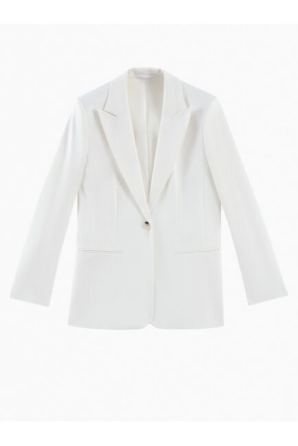 Жакет однобортный белый из смесового хлопка от byME 