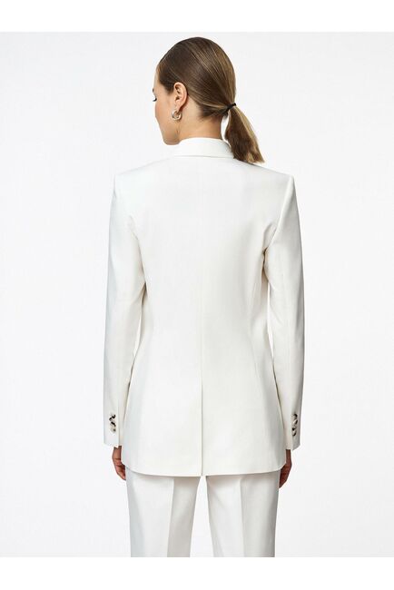 Жакет однобортный белый из смесового хлопка от byME 