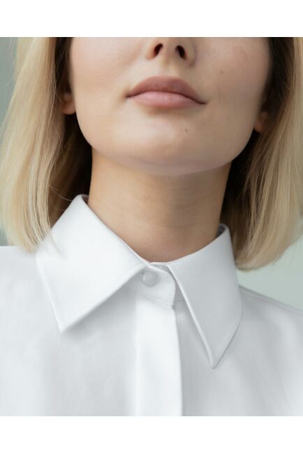 Блузка объемный рукав 3/4 белая - 7965 от byME 