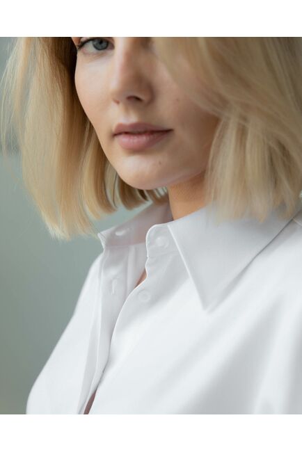 Блузка объемный рукав 3/4 белая - 7965 от byME 