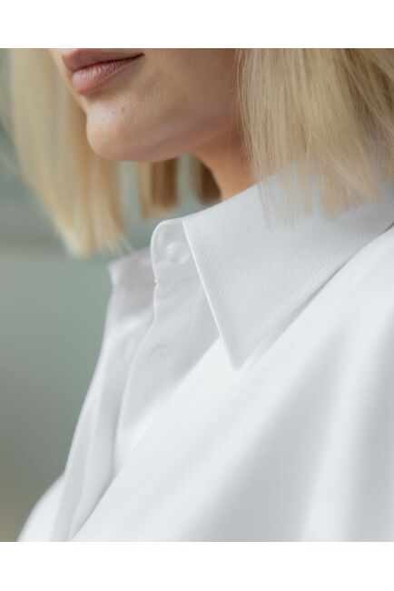 Блузка объемный рукав 3/4 белая - 7965 от byME 