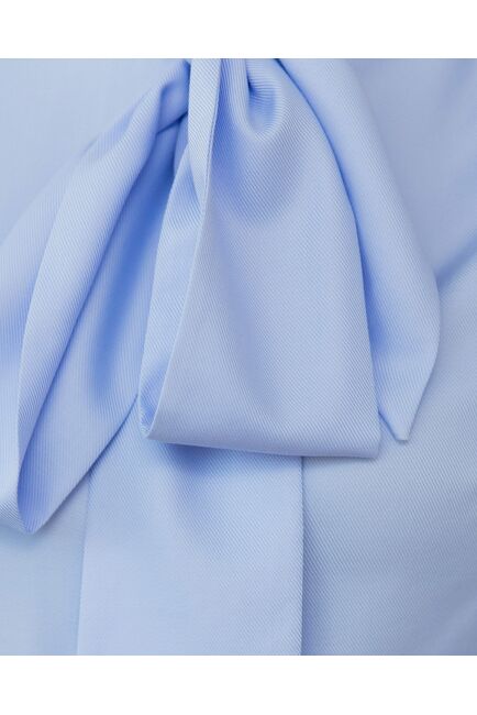 Женская блузка под пуговицы с бантом голубая - 8237 от byME 