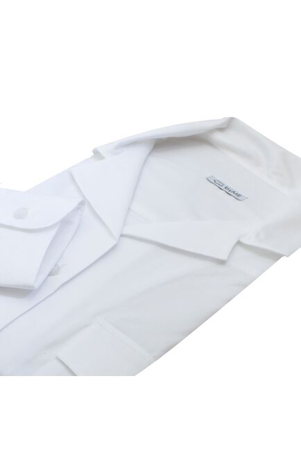 Женская рубашка в оверсайз силуэте белая с карманами - 8263 от byME 