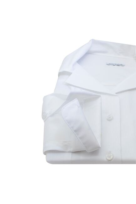 Женская рубашка в оверсайз силуэте белая с карманами - 8263 от byME 