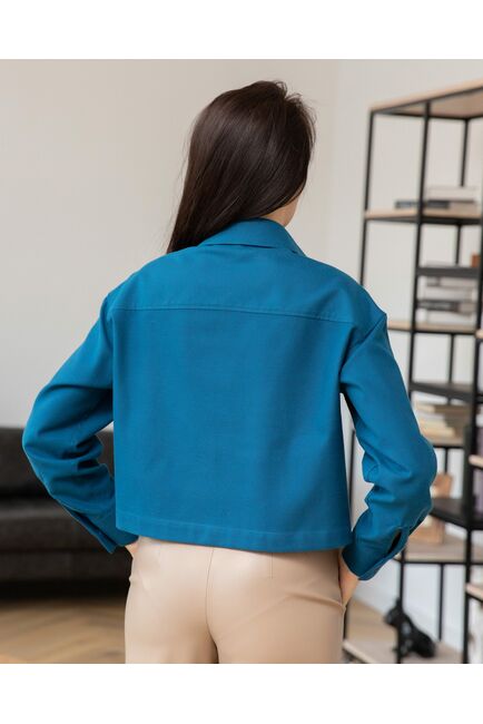 Женская блузка укороченная с карманами кобальт - 8269 от byME 