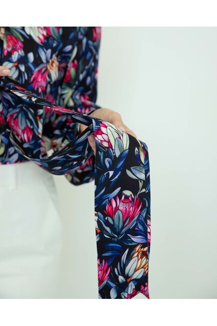 Женская блузка с бантом принт протеи - 8275 от ByME 