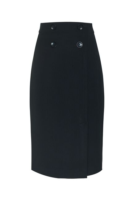 Юбка-карандаш с разрезом темно-синяя- 8111 от ByME 