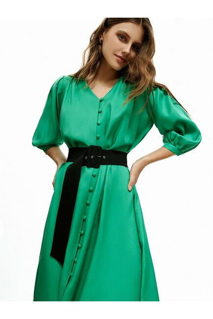 Платье женское на пуговицах зелёное - CA-1-38707_70011-009 от byME 