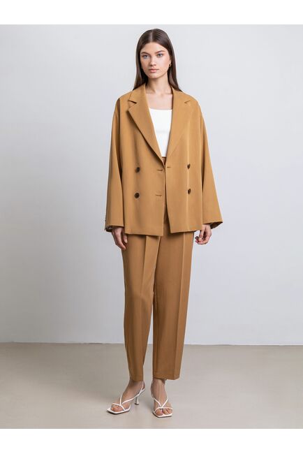 Брюки женские с двойным ремешком тоффи от byME 