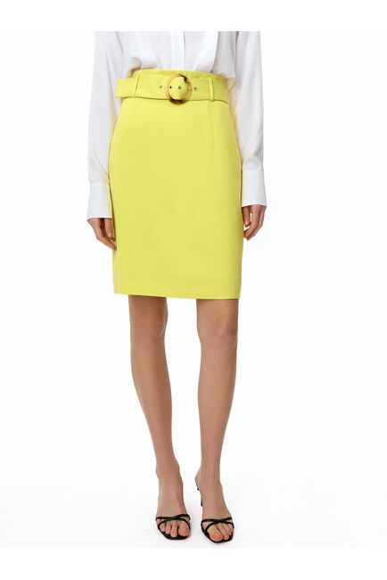 Зауженная юбка из тенсела жёлтая от byME 
