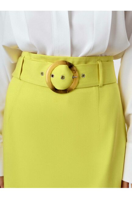 Зауженная юбка из тенсела жёлтая от byME 