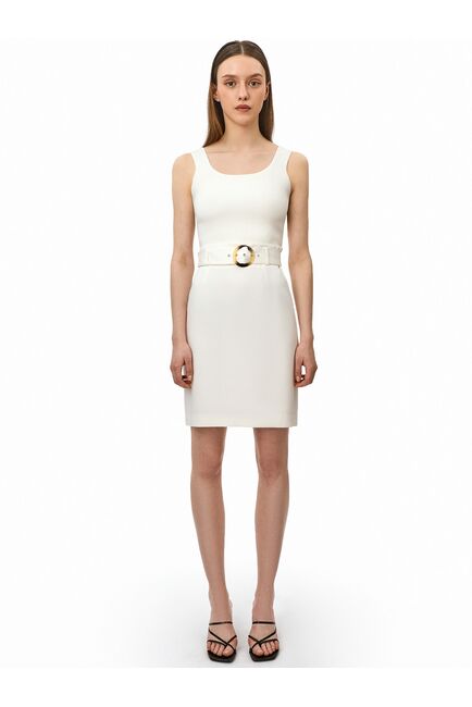 Зауженная юбка из тенсела экрю от byME 