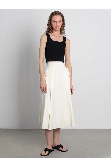 Юбка миди с карманами цвет экрю от byME 