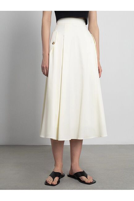 Юбка миди с карманами цвет экрю от byME 