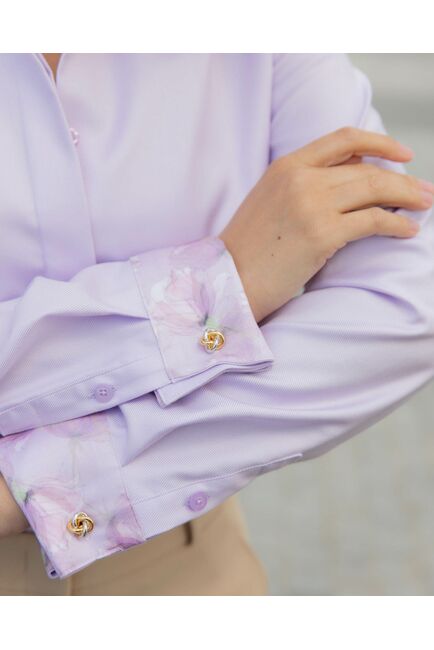 Женская рубашка полуприталенная фиолетовая - 8233 от byME 