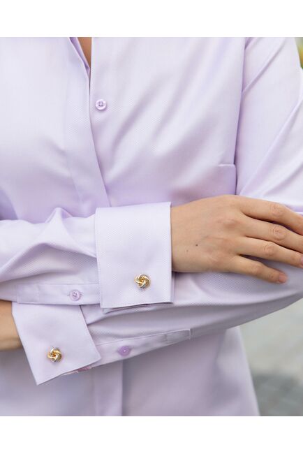 Женская рубашка полуприталенная фиолетовая - 8233 от byME 
