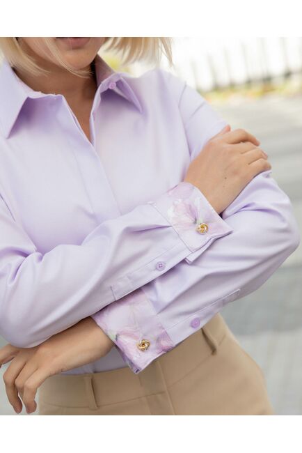 Женская рубашка полуприталенная фиолетовая - 8233 от byME 