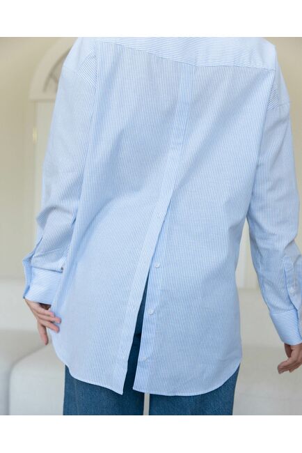 Женская рубашка в оверсайз силуэте в полоску - 8295 от byME 