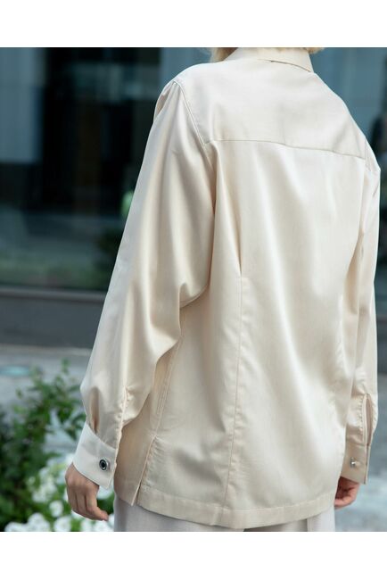 Женская блузка с универсальным манжетом бежевая - 8312 от byME 