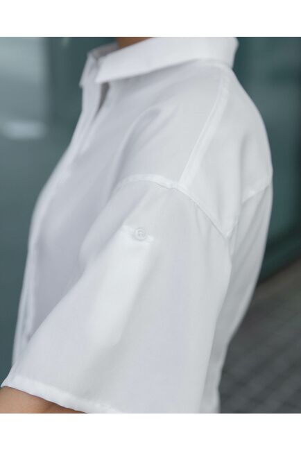 Женская рубашка с коротким рукавом белая - 8326 от byME 