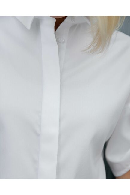 Женская рубашка с коротким рукавом белая - 8326 от byME 