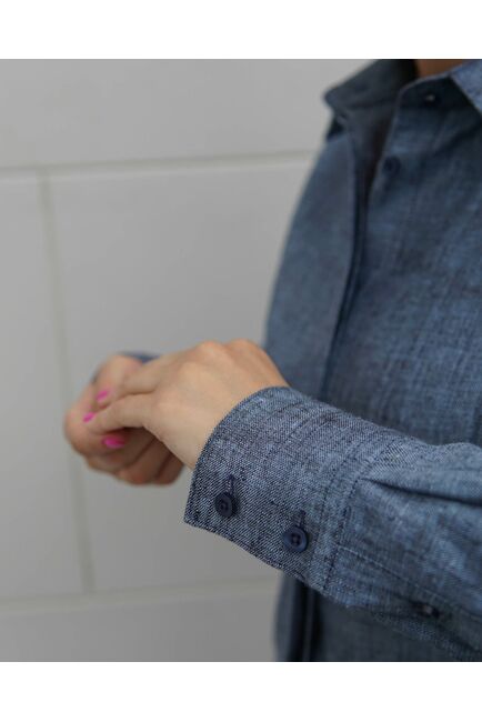 Женская льняная рубашка графитовая - 8330 от byME 