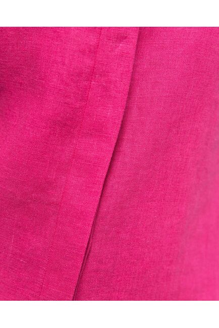 Женская льняная рубашка под пуговицы бордовая - 8336 от byME 