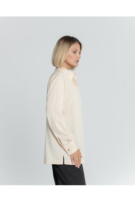 Женская рубашка с супатной застёжкой бежевая - 8373 от byME 
