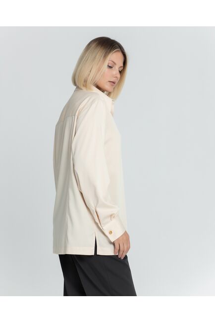 Женская рубашка с супатной застёжкой бежевая - 8373 от byME 