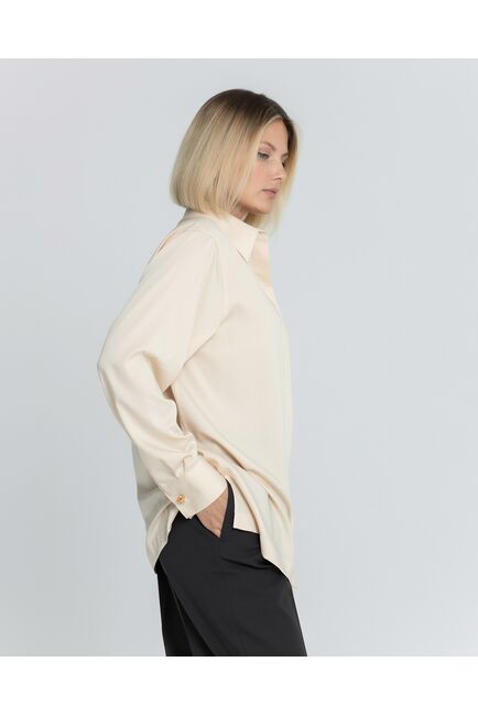 Женская рубашка с супатной застёжкой бежевая - 8373 от byME 