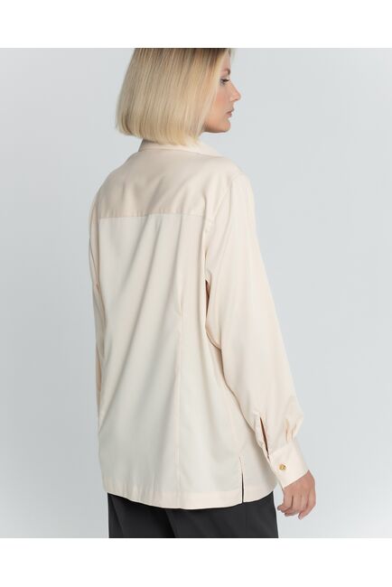 Женская рубашка с супатной застёжкой бежевая - 8373 от byME 