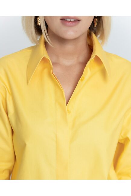 Женская рубашка с универсальным манжетом жёлтая - 8374 от byME 