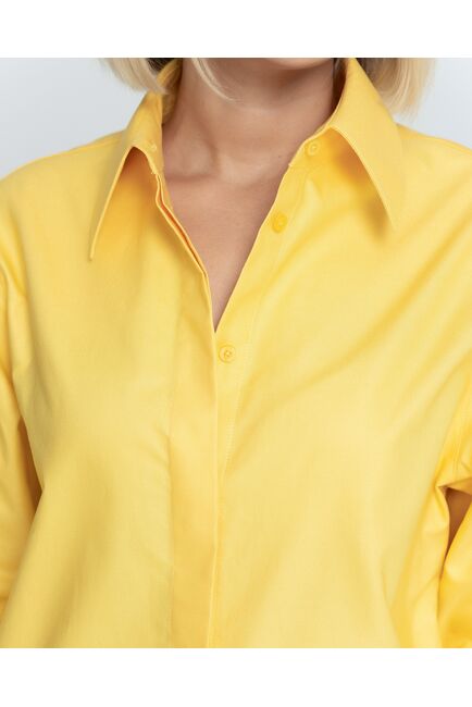 Женская рубашка с универсальным манжетом жёлтая - 8374 от byME 