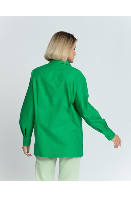 Женская рубашка с универсальным манжетом зелёная - 8375 от byME 