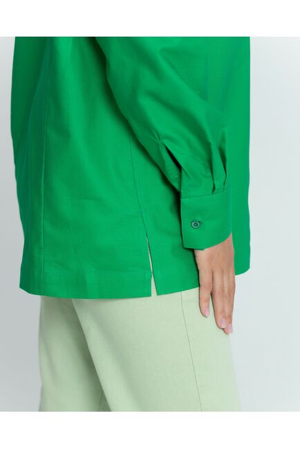 Женская рубашка с универсальным манжетом зелёная - 8375 от byME 