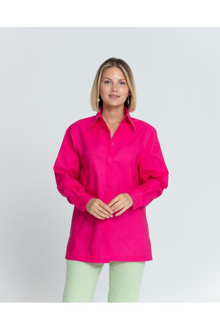Женская рубашка с универсальным манжетом фуксия - 8376 от byME 