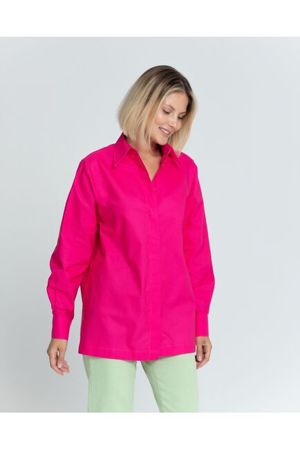 Женская рубашка с универсальным манжетом фуксия - 8376 от byME 