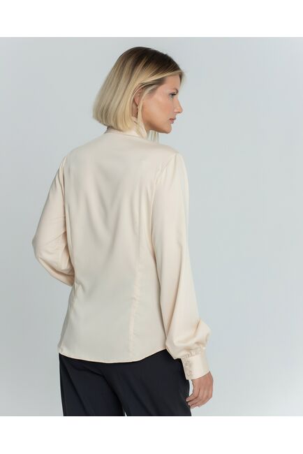 Женская блузка бежевая с бантом - 8378 от byME 