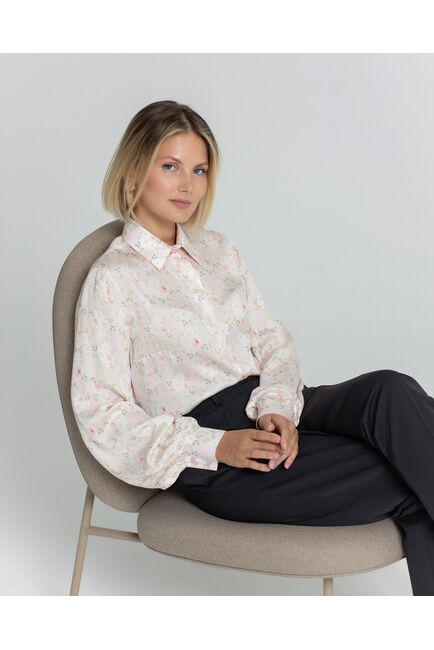 Женская рубашка под пуговицы принт розы - 8380 от byME 