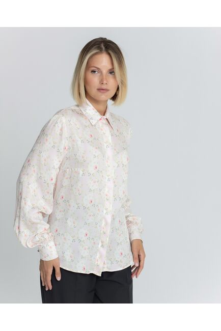 Женская рубашка под пуговицы принт розы - 8380 от byME 