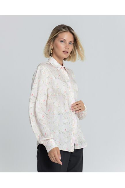 Женская рубашка под пуговицы принт розы - 8380 от byME 