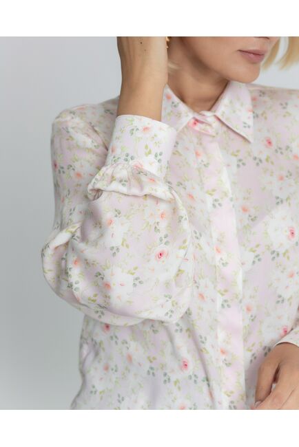 Женская рубашка под пуговицы принт розы - 8380 от byME 