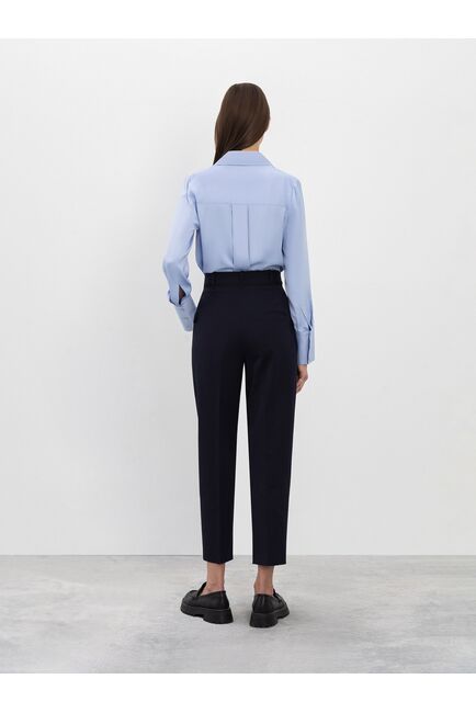 Укороченные женские брюки-бананы тёмно-синие от byME 