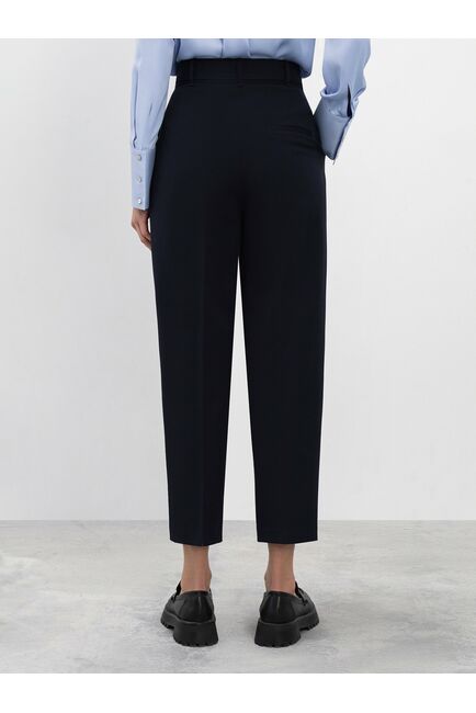 Укороченные женские брюки-бананы тёмно-синие от byME 