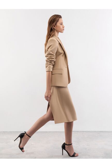 Юбка-карандаш на высокой посадке кофейная от byME 