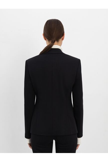 Однобортный чёрный жакет из плотного хлопка от byME 