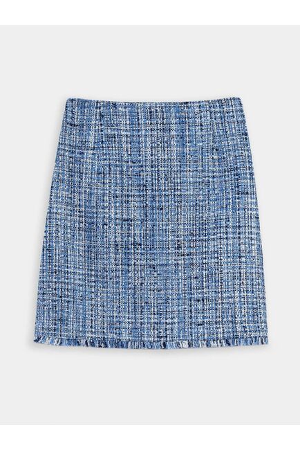 Юбка-мини голубая из ткани букле от byME 