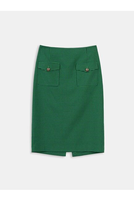 Женская юбка юбка-карандаш зелёная в клетку от byME 