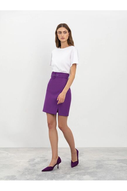 Юбка женская со съемным поясом фиолетовая от byME 