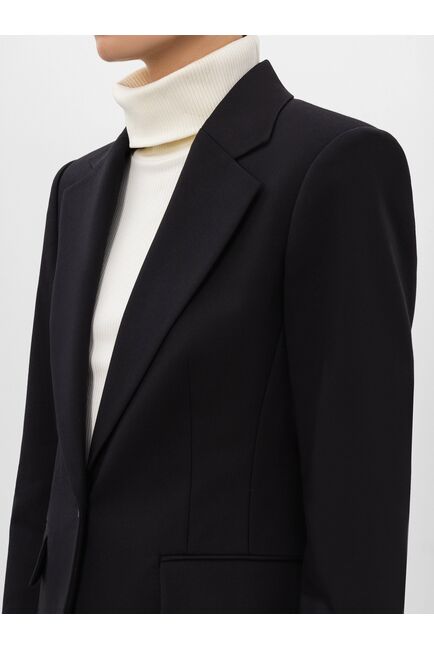 Однобортный чёрный жакет из плотного хлопка от byME 
